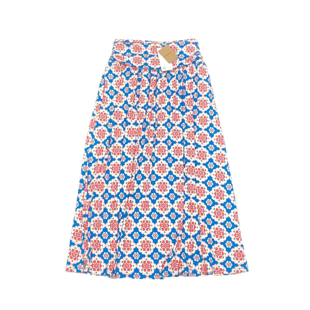 BODEN Rosaline Jersey Maxi Skirt Women's Size 4 R Stretch Floral Geometric NWT